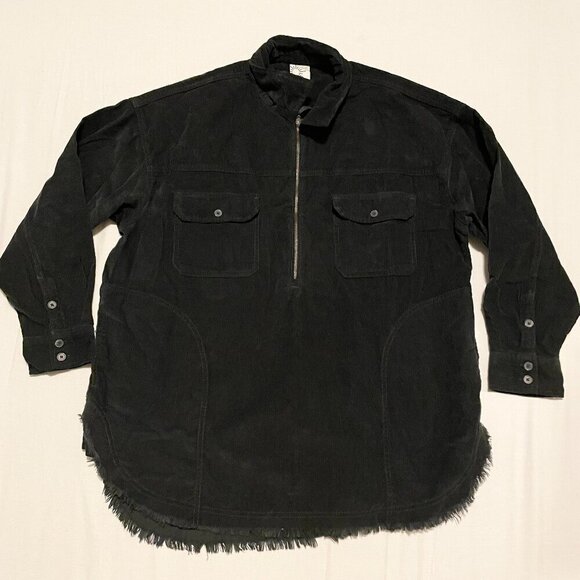 Offline by Aerie Corduroy Quarter Zip Shacket Oversized Womens Medium Shirt - Picture 1 of 16